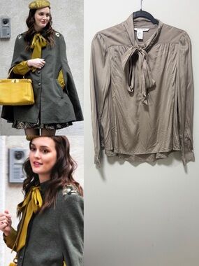 ASO Blair Waldorf in Gossip Girl DVF Silk Bow Blouse Alt